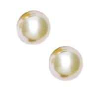 14ct Yellow Golden 10mm Round Crystal Pearl Earrings Stud Earring for Women