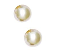 14ct Yellow Golden 6mm Round Crystal Pearl Earrings Stud Earring for Women