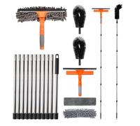 14FT/4.3M Gutter Cleaning Tools with 11 Poles Telescopic & Window Squeegee