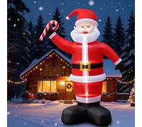 14FT Giant Christmas Inflatable Santa Claus, Blow up Santa with Candy Cane, Huge Inflatable Santa with Built-in LED Lights, Xmas Outdoor Decorations for Yard Garden Lawn Patio Holiday Party Decor