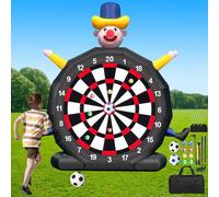 14ft Giant Inflatable Soccer Dart Board with 8 Golf Balls & 2 Soccer Balls Kickball Dartboard Soccer Darts Inflatable with 350W Blower and Air Pump for Outdoor Yard Gym Camp Sport Games
