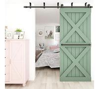 14FT Sliding Barn Door Hardware Kit 426CM Track System Easy Inllat Accessories for Wooden Doors Perfect for Rustic Home Décor and Modern Interiors