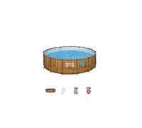 14ft x 42in Wood Print Round Steel Pro Max Splashview Above Ground Pool Set