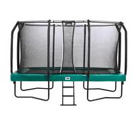 14ft x 8ft Salta Green Rectangular First Class Trampoline with Enclosure