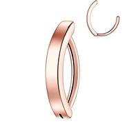 14G Belly Button Piercing Bar Belly Button Piercing Jewellery Belly Button Ring Surgical Steel Clicker Piercing Ring Belly Button Piercing Reverse Curved Navel Barbell Jewellery 12mm Rose Gold