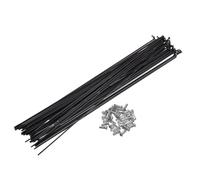 14G Bike Spoke Kit 68mm 74mm 80mm 85mm 90mm 97mm Length Bicycle Spokes with Nipples Carbon Steel Black 36pcs(139mm)