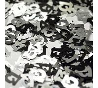 14g Black & Silver 13th Birthday Confetti Foil Metallic Glitz Table Scatter Sprinkles Age Bday Party Decorations