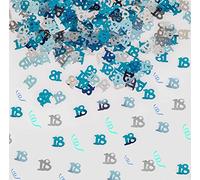 14g Blue & Silver 18th Birthday Confetti Foil Metallic Glitz Table Scatter Sprinkles Age Bday Party Decorations