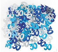 14g Blue & Silver 30th Birthday Confetti Foil Metallic Glitz Table Scatter Sprinkles Age Bday Party Decorations