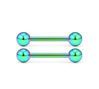 14G Crystal Ball Nipple Tongue Shield Ring Barbell Body Piercing Jewelry Retainer 16Mm Colorful Green Durable processing