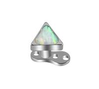 14g G23 Titanium Square Triangle Fire Opal Dermal Anchor Hypoallergenic Tops and Base Microdermals Jewelry for Body Piercing (Triangle Opal17)