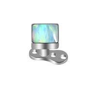 14g G23 Titanium Square Triangle Fire Opal Dermal Anchor Hypoallergenic Tops and Base Microdermals Jewelry for Body Piercing (Square Opal26)