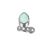 14g G23 Titanium Square Triangle Fire Opal Dermal Anchor Hypoallergenic Tops and Base Microdermals Jewelry for Body Piercing (Water-drop Opal17)