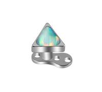 14g G23 Titanium Square Triangle Fire Opal Dermal Anchor Hypoallergenic Tops and Base Microdermals Jewelry for Body Piercing (Triangle Opal26)