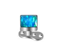 14g G23 Titanium Square Triangle Fire Opal Dermal Anchor Hypoallergenic Tops and Base Microdermals Jewelry for Body Piercing (Square Opal05)