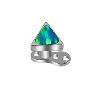 14g G23 Titanium Square Triangle Fire Opal Dermal Anchor Hypoallergenic Tops and Base Microdermals Jewelry for Body Piercing (Triangle Opal05)