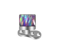 14g G23 Titanium Square Triangle Fire Opal Dermal Anchor Hypoallergenic Tops and Base Microdermals Jewelry for Body Piercing (Square Opal38)