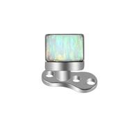 14g G23 Titanium Square Triangle Fire Opal Dermal Anchor Hypoallergenic Tops and Base Microdermals Jewelry for Body Piercing (Square Opal17)