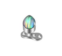 14g G23 Titanium Square Triangle Fire Opal Dermal Anchor Hypoallergenic Tops and Base Microdermals Jewelry for Body Piercing (Water-drop Opal26)