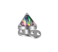 14g G23 Titanium Square Triangle Fire Opal Dermal Anchor Hypoallergenic Tops and Base Microdermals Jewelry for Body Piercing (Triangle Opal38)
