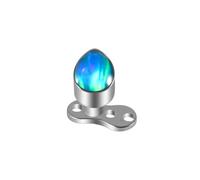14g G23 Titanium Square Triangle Fire Opal Dermal Anchor Hypoallergenic Tops and Base Microdermals Jewelry for Body Piercing (Water-drop Opal05)