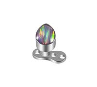 14g G23 Titanium Square Triangle Fire Opal Dermal Anchor Hypoallergenic Tops and Base Microdermals Jewelry for Body Piercing (Water-drop Opal38)