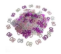 14g Pink & Silver 80th Birthday Confetti Foil Metallic Glitz Table Scatter Sprinkles Age Bday Party Decorations