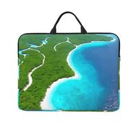 14in An island in the ocean Print Laptop Case Sleeve Bag, Portable Briefcase for Business Travel, Commuting, and Tourism
