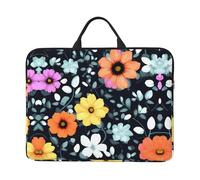 14in Beautiful Colourful Flowers Print Laptop Case Sleeve Bag - Travel-Friendly Accessory for Business, and Everyday Use