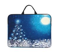 14in Blue Christmas Snowflake Print Laptop Case Sleeve Bag - Travel-Friendly Accessory for Business, and Everyday Use