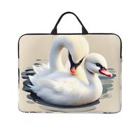 14in Cute little swan Print Laptop Case Sleeve Bag, Portable Briefcase for Business Travel, Commuting, and Tourism