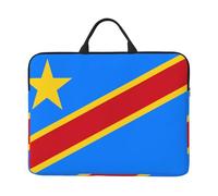 14in Flag of the Congo Print Laptop Case Sleeve Bag, Portable Briefcase for Business Travel, Commuting, and Tourism