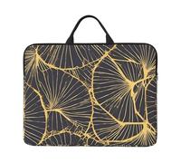 14in Insects on leaves Print Laptop Case Sleeve Bag, Portable Briefcase for Business Travel, Commuting, and Tourism, Golden Leaf, One Size