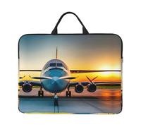 14in Laptop Case Sleeve Bag – Aircraft Plane At Sunsets Print Design Portable Messenger Briefcase For Business, Travel