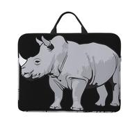 14in Laptop Case Sleeve Bag â€“ animal rhino Print Design with Handle & Zipper â€“ Ideal for Travel, Business Trip, Commuting