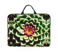 14in Laptop Case Sleeve Bag â€“ Blooming Cactus Flower Print Design Portable Messenger Briefcase For Business, Travel
