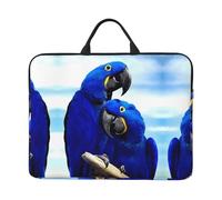 14in Laptop Case Sleeve Bag â€“ Blue Parrot Hugging Full Print Design, Ideal for Business Travel and Daily Commute