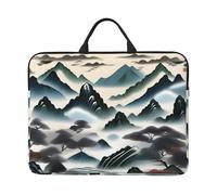 14in Laptop Case Sleeve Bag – Clouds and Mountains Full Print Design, Ideal for Business Travel and Daily Commute