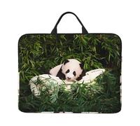 14in Laptop Case Sleeve Bag â€“ Cute Little Panda Print Design with Handle & Zipper â€“ Ideal for Travel, Business Trip, Commuting