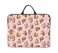 14in Laptop Case Sleeve Bag â€“ Cute Sloth Print Design Portable Messenger Briefcase For Business, Travel