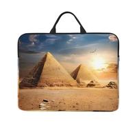 14in Laptop Case Sleeve Bag â€“ Egyptian Pyramid in Desert Print Design with Handle & Zipper â€“ Ideal for Travel, Business Trip, Commuting