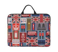 14in Laptop Case Sleeve Bag â€“ England Symbols Print Design Portable Messenger Briefcase For Business, Travel