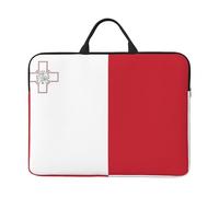 14in Laptop Case Sleeve Bag â€“ Flag of Malta Print Design with Handle & Zipper â€“ Ideal for Travel, Business Trip, Commuting
