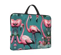 14in Laptop Case Sleeve Bag â€“ Flamingo Flowers Print Design Portable Messenger Briefcase For Business, Travel