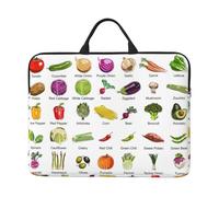 14in Laptop Case Sleeve Bag â€“ Introduction Of Various Vegetables Print Design Portable Messenger Briefcase For Business, Travel
