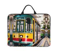 14in Laptop Case Sleeve Bag â€“ Lisbon Tram Print Design Portable Messenger Briefcase For Business, Travel
