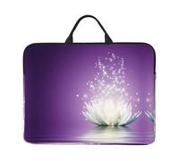 14in Laptop Case Sleeve Bag – lotus flower Purple Print Design with Handle & Zipper – Ideal for Travel, Business Trip, Commuting