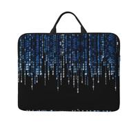 14in Laptop Case Sleeve Bag â€“ the Blue Binary Print Design with Handle & Zipper â€“ Ideal for Travel, Business Trip, Commuting