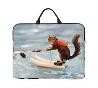 14in Laptop Case Sleeve Bag â€“ Water Skiing fox Squirrel Print Design with Handle & Zipper â€“ Ideal for Travel, Business Trip, Commuting