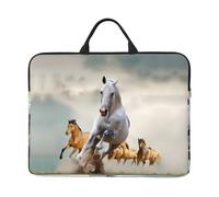 14in Laptop Case Sleeve Bag â€“ Wild Animal Horses Pattern Print Design with Handle & Zipper â€“ Ideal for Travel, Business Trip, Commuting